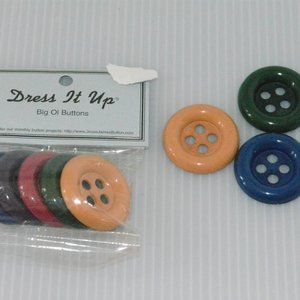 Dress It Up Big Ol Buttons Lot Multi Purpose Arts & Crafts Embellishments Colors